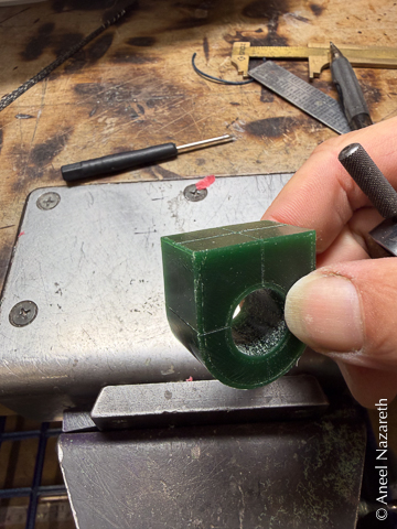 A ring blank with various alignment marks